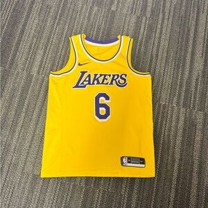 NBA Yellow Lakers Jersey with Purple & White Trim